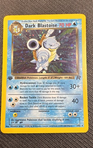 Dark Blastoise 3/82 1st Edition Team Rocket Holo Swirl Rare