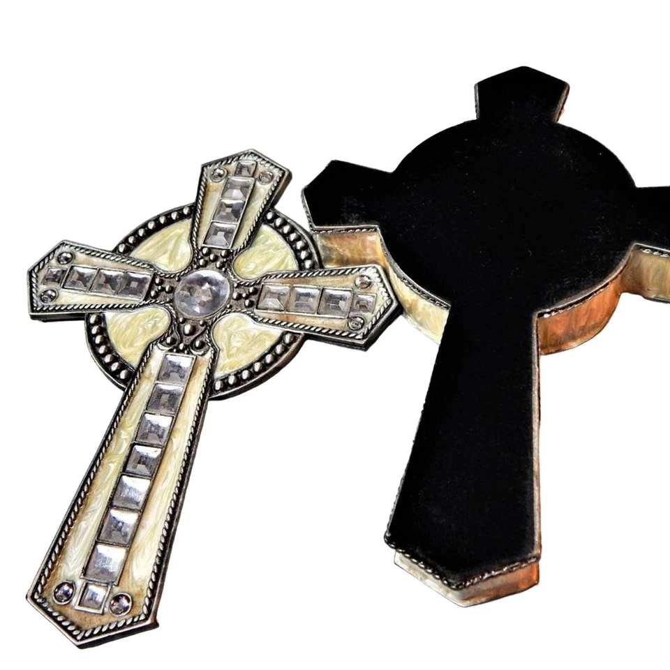 Cativante caixa de bugigangas cruz celta strass 6" - Imagem 4 de 4