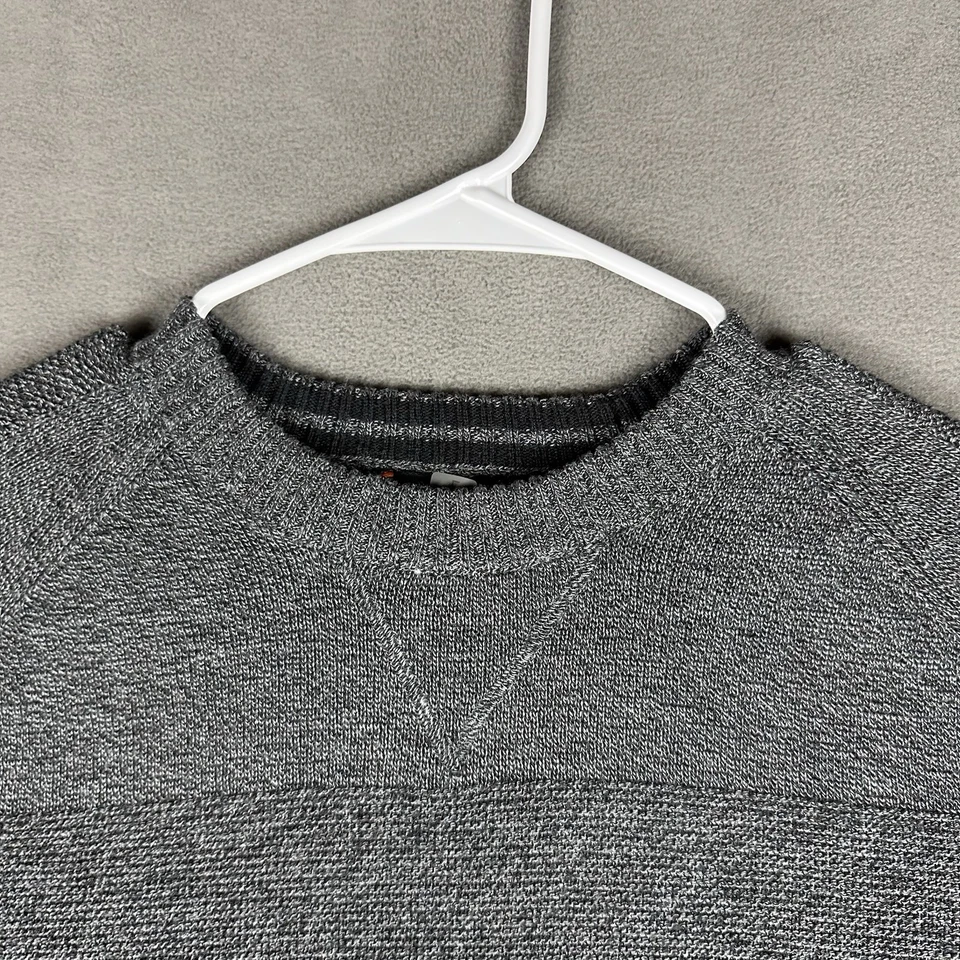 Smartwool Sweater Men Large Gray Ripple Ridge Crew Merino Wool Blend Long Sleeve - Image 3 of 4