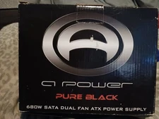 Pure Black Power Supply 680w Dual Fan ATX