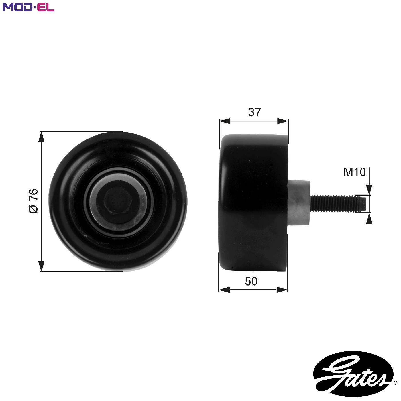 GATES T36186 Deflection/Guide Pulley, V-ribbed belt for FORD,LDV - Image 14