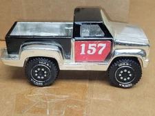 Vintage 1979 Tonka Silver Chrome and Black 157 Pick-Up Truck 6 Inch Vehicle (N)