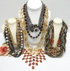 VINTAGE TO NOW FASHION COSTUME JEWELRY NECKLACE LOT ASSORTED TYPES & MATERIALS