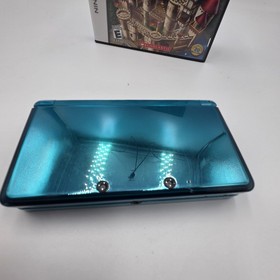 Nintendo 3DS Aqua Blue Console Bundle + Charger + SD Card + I Spy Castle DS Test