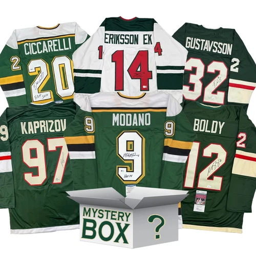 Autographed/Signed Minnesota Hockey Jersey Mystery Box PSA JSA or Beckett COA