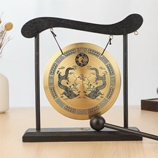 Feng Shui Tabletop Gong with Stand, Mallet, Good Luck Wellness 432Hz
