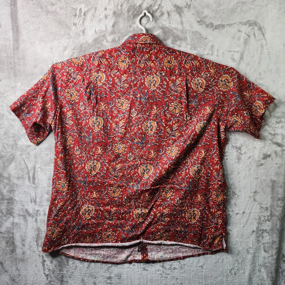 Orvis Classic Fit mezcla de cáñamo para hombre manga corta L abotonada roja Foto 3 de 4