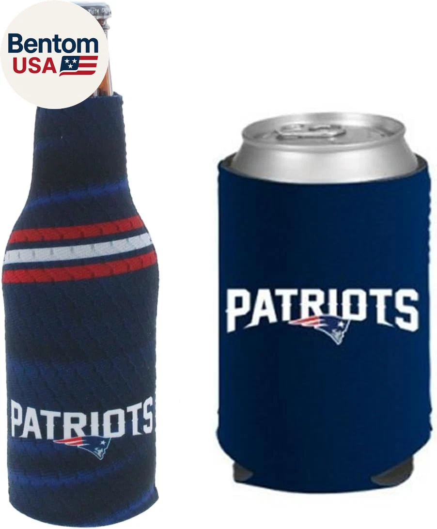 Football Can & Bottle Holder Insulator Beverage Huggie Cooler (New England (Patr