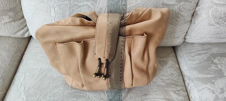 Ellen Tracy винтажный желтовато-коричневый коричневый кожаный наплечная сумка подержанный  - Изображение 3 из 4