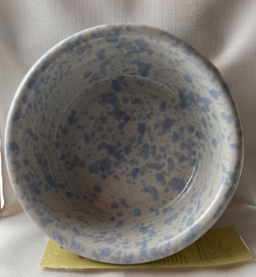 Devica Blue Splatterware Art Studio Pottery Bowl Glazed Signed Made in Portugal