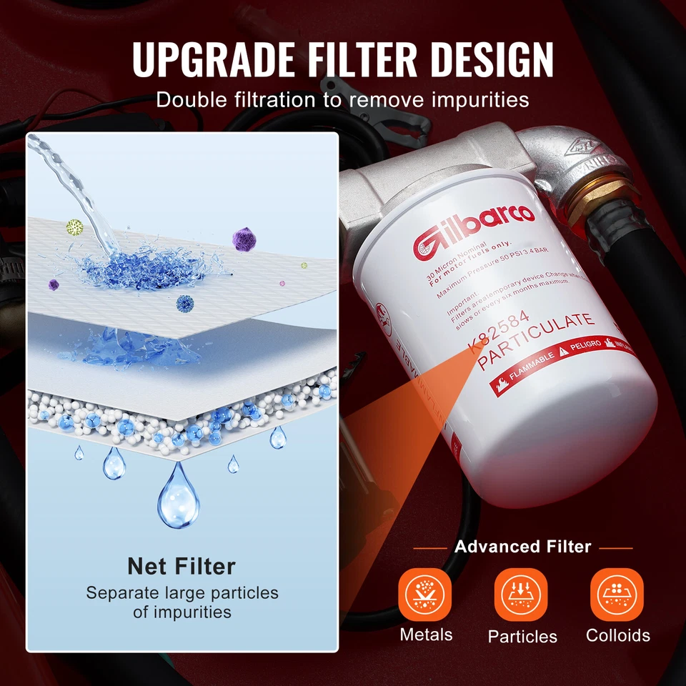 VEVOR Portable Diesel & Gasoline Tank 182L Diesel Fuel Tank with Transfer Pump - image 4 of 4