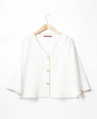 BNWT COMPTOIR DES COTONNIERS 2-in-1jacket or casual top Kaolin size FR 1or S-M - Picture 2 of 6