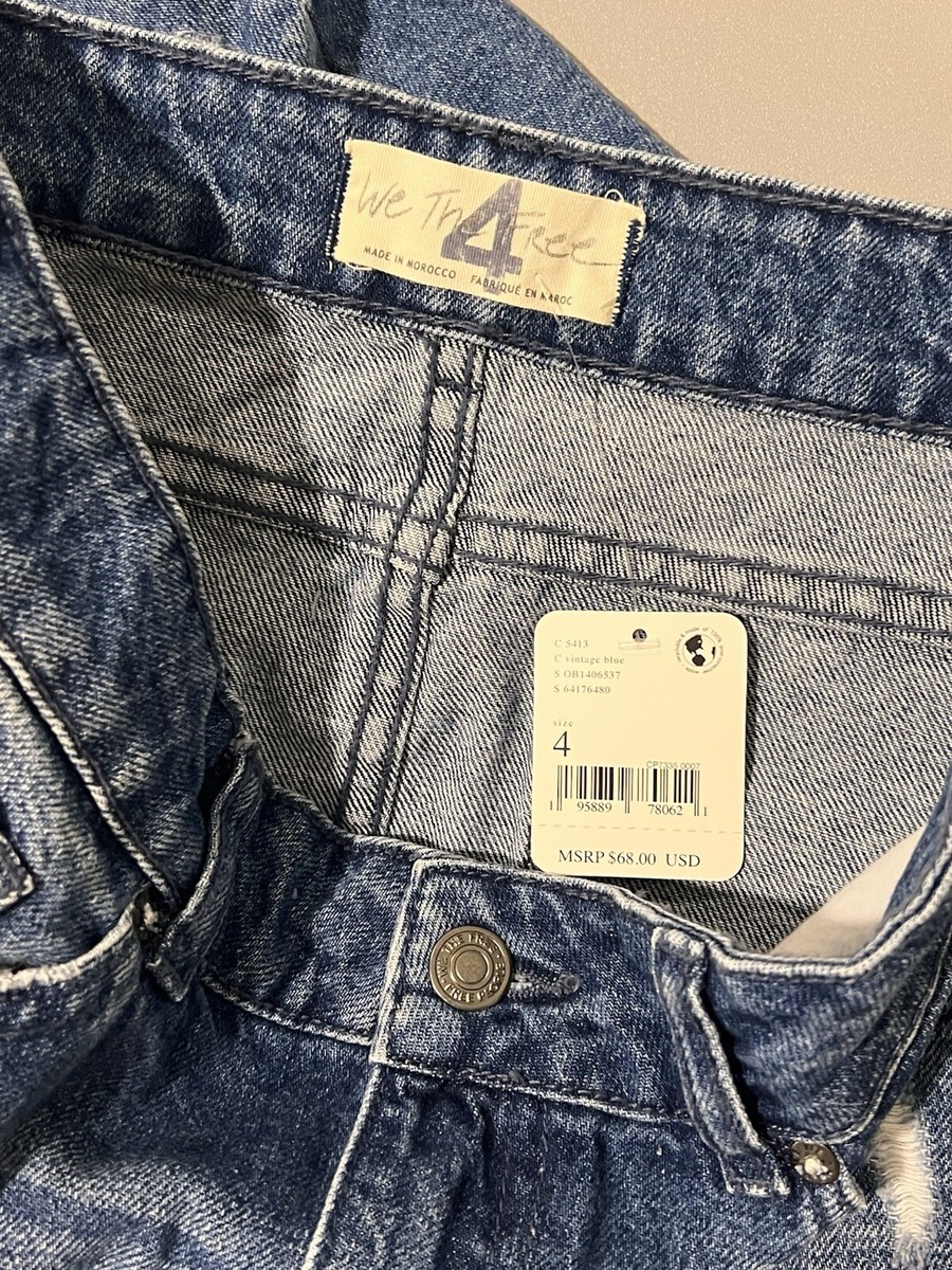 Size 4 Free People Out of Ordinary Denim Miniskirt in Vintage Blue