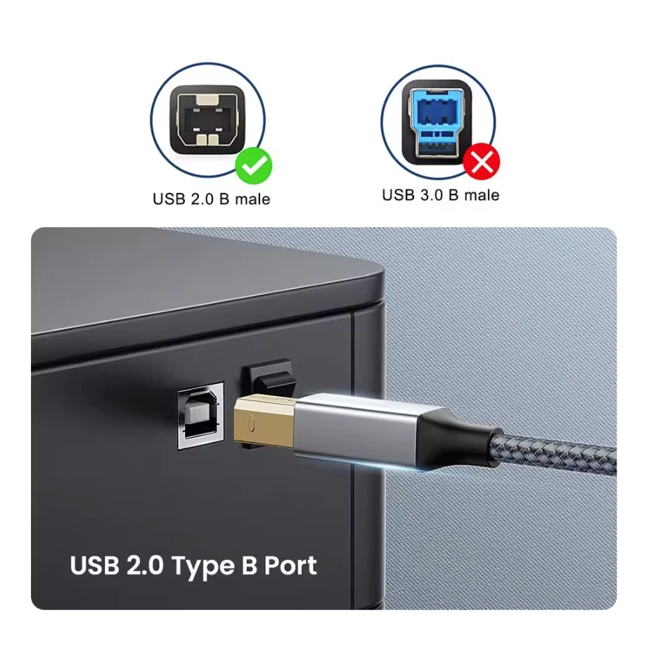 USB-C auf USB-B Kabel Druckerkabel Datenkabel Scanner Midi Audio Drucker Laptop - Bild 3 von 4
