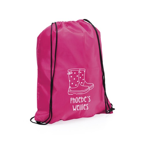 Kinder personalisierte Welly Stiefeltasche individueller Name Rucksack Kordelzug Kindertasche - Bild 21 von 30