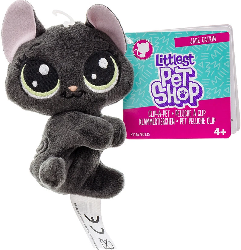 Littlest Pet Shop JADE CATKIN Clip A Pet Plush NWT Cat Black