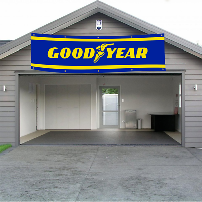 Banderole Publicitaire Goodyear - Panneau PVC - Déco Garage/atelier - Fabriqué En France