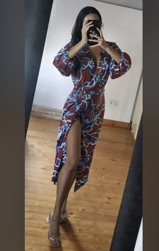 SALE!! ZARA NWT WOMAN PRINTED MIDI DRESS Multicolored 8339/170