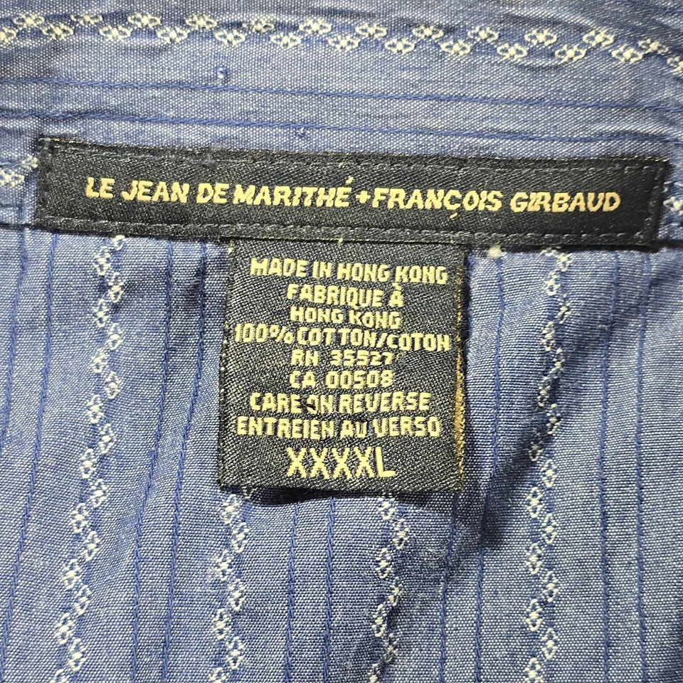 Marithe Francois Girbaud Shirt Mens 4XL Blue French Cuff Dress Casual Designer - Image 4 of 4