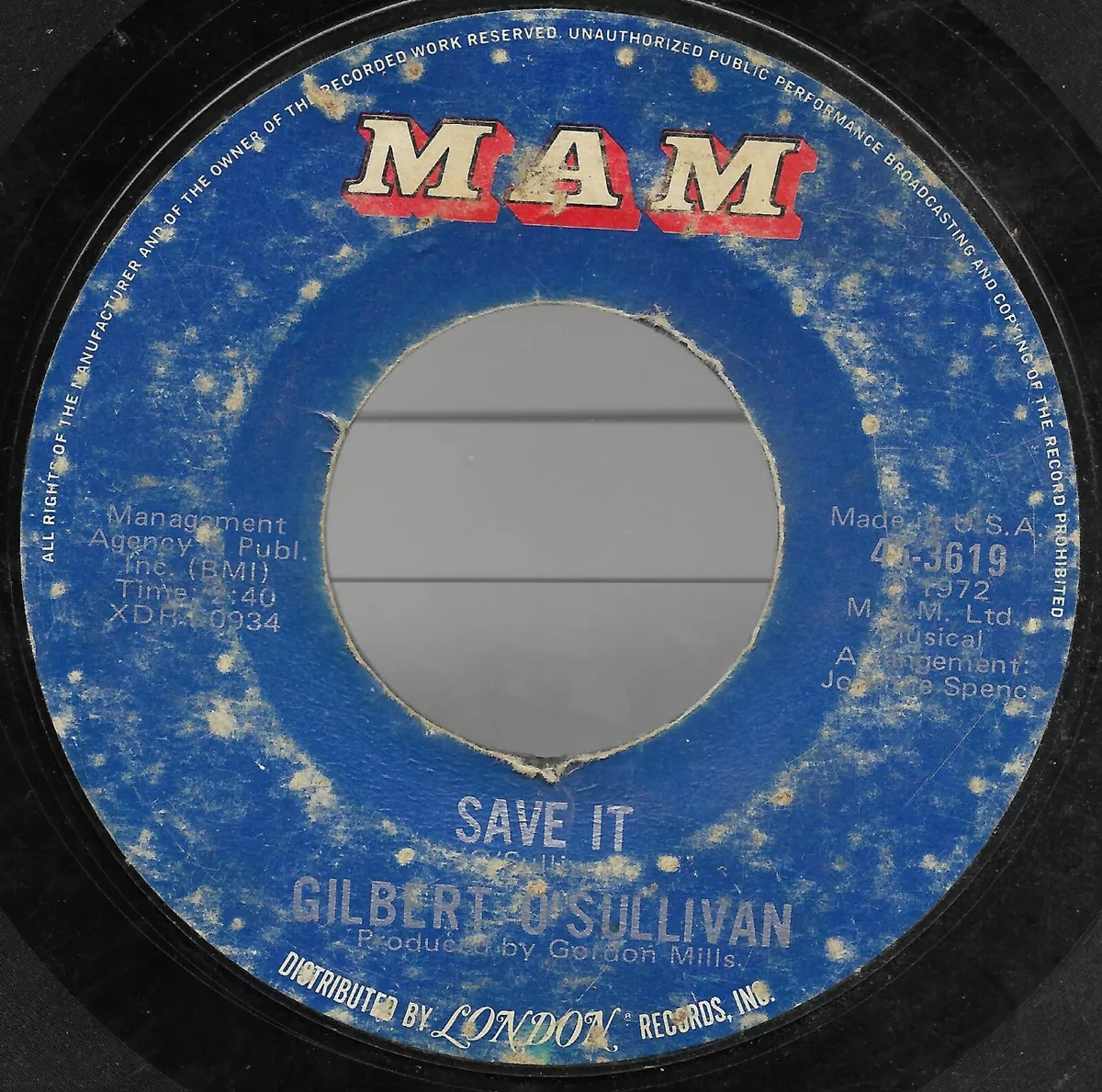 Alone Again Naturally, Save It * by Gilbert O'Sullivan ( 7, 1972, MAM)