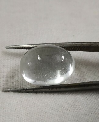 Aquamarine White Color Oval Shape Cabochon 11x14.70 MM. 9.40 Ct Natural Gemstone