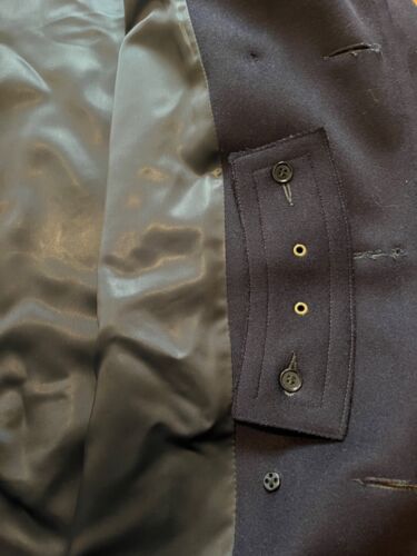 Vtg 1950s Abercrombie & Fitch Post WW2 Melton Wool Hooded Peacoat Chin Strap s/m - Picture 10 of 14