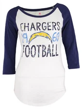 OuterStuff NFL Juniors Girls Los Angeles Chargers Gameday 3/4 Sleeve Top