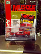   FREE SHIP  AUTO WORLD 1971 FORD 429 RAM AIR MUSTANG MACH 1 RED/BLACK DIECAST