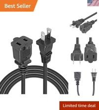 High-Performance 2-Prong Extension Cable 13A/125V, Ideal for Electronics