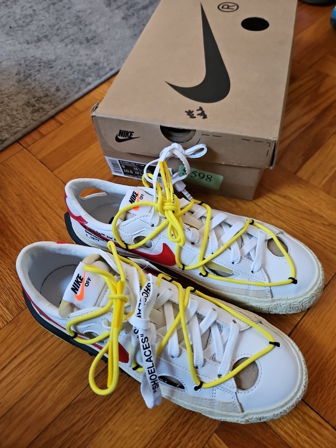 OFF WHITE X NIKE Sneakers Nike Blazer Low Off White University Red DH7863 100 nuove con scatola da uomo taglia 9 NUOVE