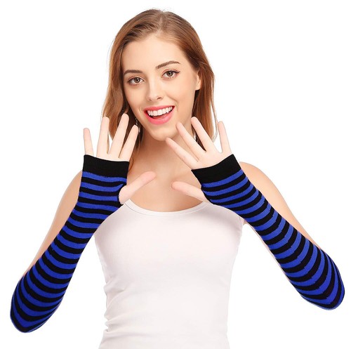 Bienvenu Punk Gothic Rock Long Arm Warmer Fingerless Gloves Top Gift For Family - Picture 13 of 20