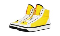 Luxus Prada HIGH-TOP Sneaker Schuhe 3T5957 Gelb Leder Neu 37 37,5
