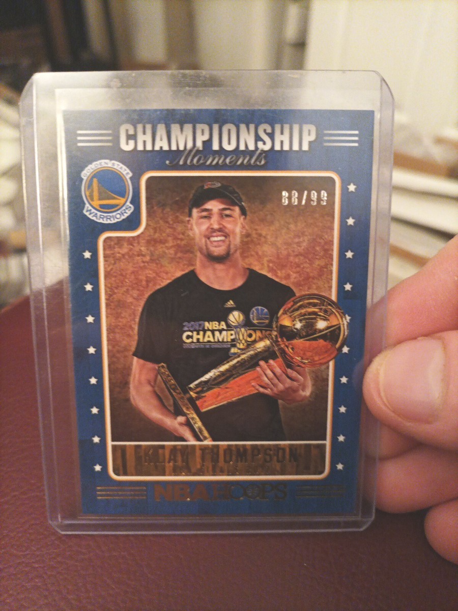 2017-18 NBA Hoops Klay Thompson Championship Moments #'d /99 2017-18 NBA Hoops Klay Thompson Championship Moments #'d /99