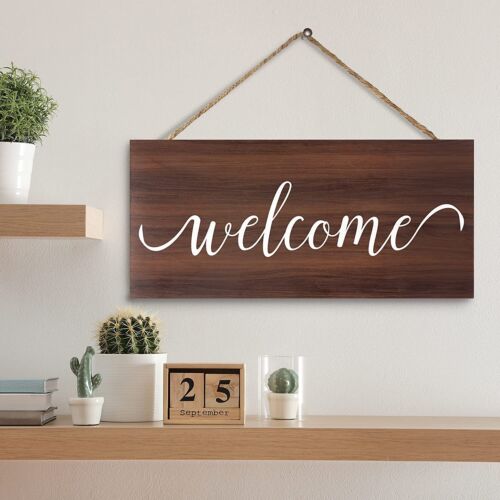 JennyGems Welcome Sign For Front Door or Porch, Rustic Farmhouse Home Decor - Picture 6 of 9
