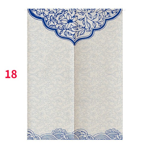 Chinese Door Curtains Noren Doorway Partition Cotton Linen Blend Room Divider - Foto 18 di 21