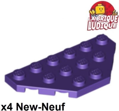 LEGO 4x Flügel Wedge Flach Platte 3x6 Cut Corners Violett / Dark Purple 2419 Neu