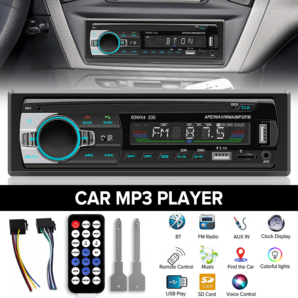 Bluetooth Car Stereo Audio In-Dash FM Aux Input Receiver SD 