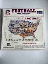 World Impressions Puzzle - Football Art Map 1989 - Over 550 PCS - Made In USA