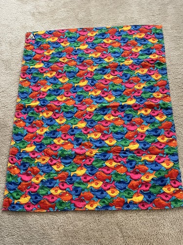 Taj of Honolulu Handmade Baby Crib Quilt Blanket Wall Hanging 50”X42” fishes - Picture 4 of 6