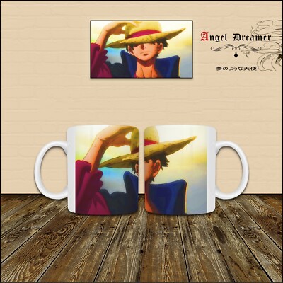 MUG TASSE Manga Animiert Japanisch ONE PIECE Ruffy D Monkey Strohhut Hallo