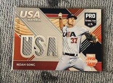2020 Panini Elite Extra Edition USA Baseball Material Orange /199 Noah Song