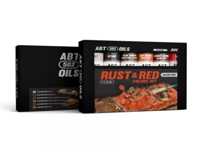 AK Interactive AKABT304 - RUST & RED COLORS SET - ABT 502 OILS  - Neu