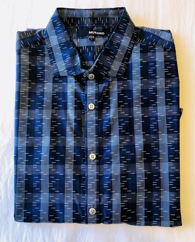 Murano Men's Short-Sleeve Printed Woven Shirt, Size-L - Picture 2 of 5