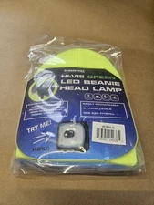 Hi-Vis Green LED Beanie Head Lamp Recharageable 3 Power Levels Hunting One Size