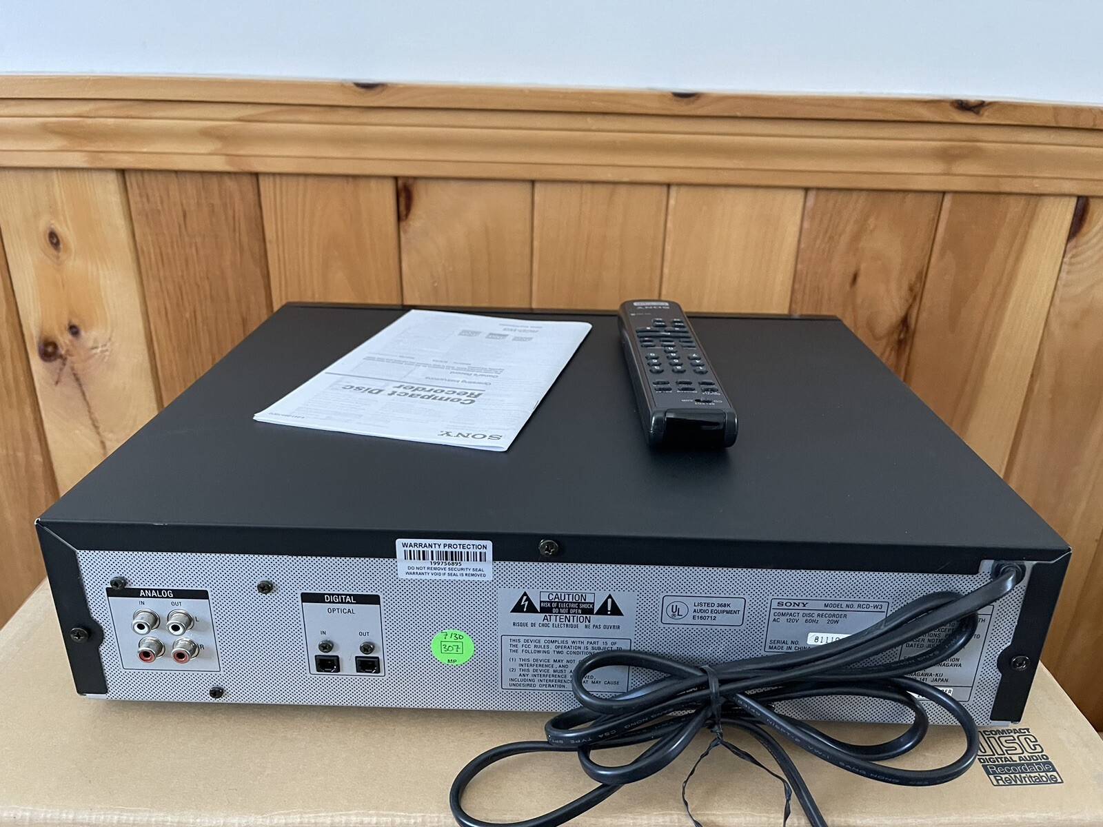 Sony RCDW3 Compact Disc CD Recorder Duplicator Player,In Original Box