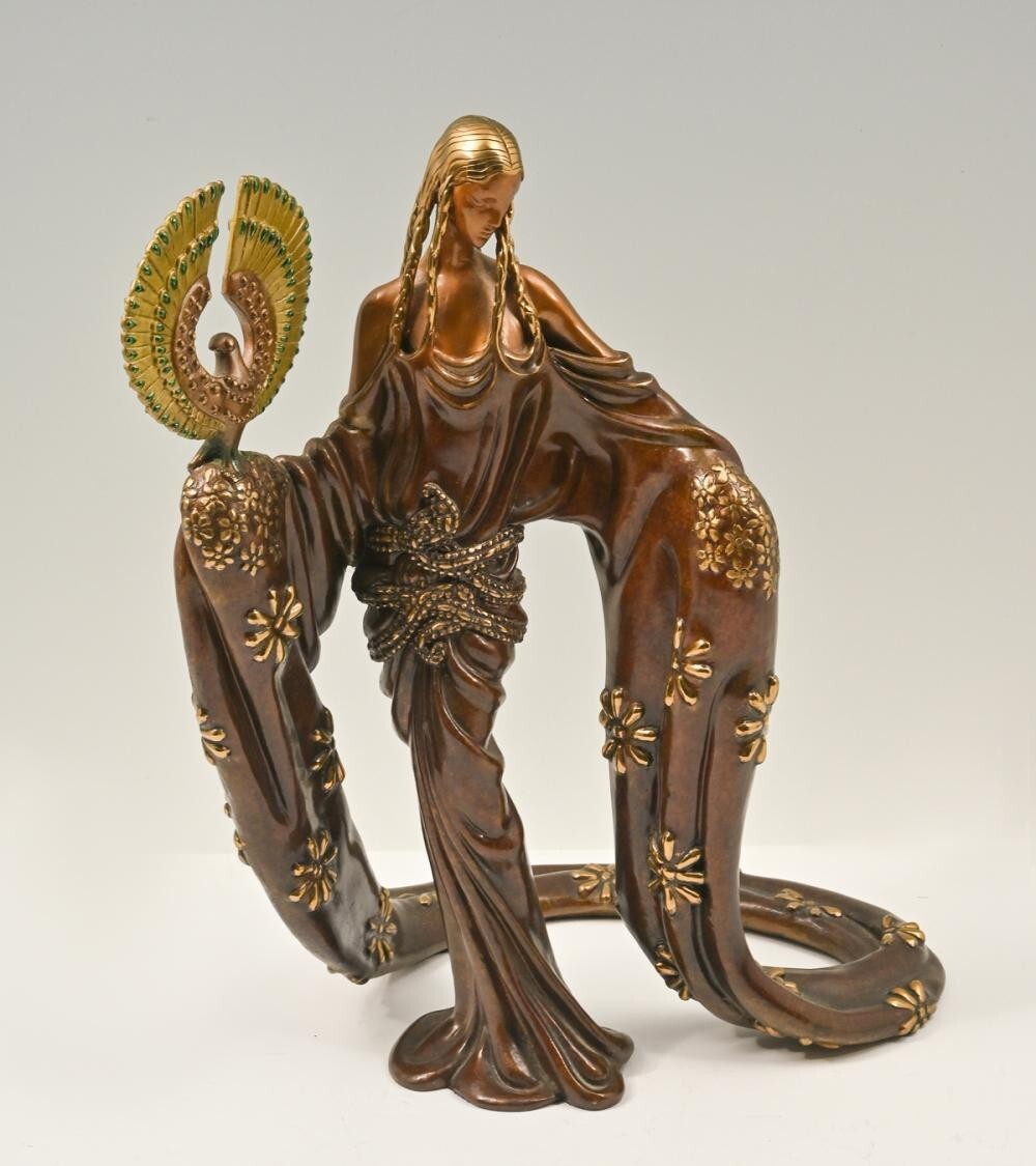 Erte - WISDOM Signed Bronze Sculpture Large Statue Very Good