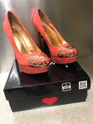 LUICHINY SIZE (10) LAURA JEAN BRIGHT RED/IMISUEDE SHOE - Picture 5 of 7