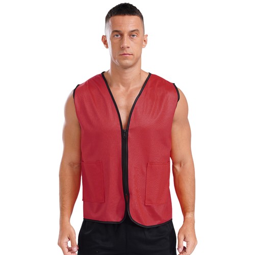 Unisex Adult Outdoor Work Safety Vest Sleeveless Zipper Waistcoat Workwear - Picture 60 of 83