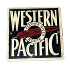 Western Pacific Railroad Post Cereal Tin Sign Train Metal Vintage 1950’s