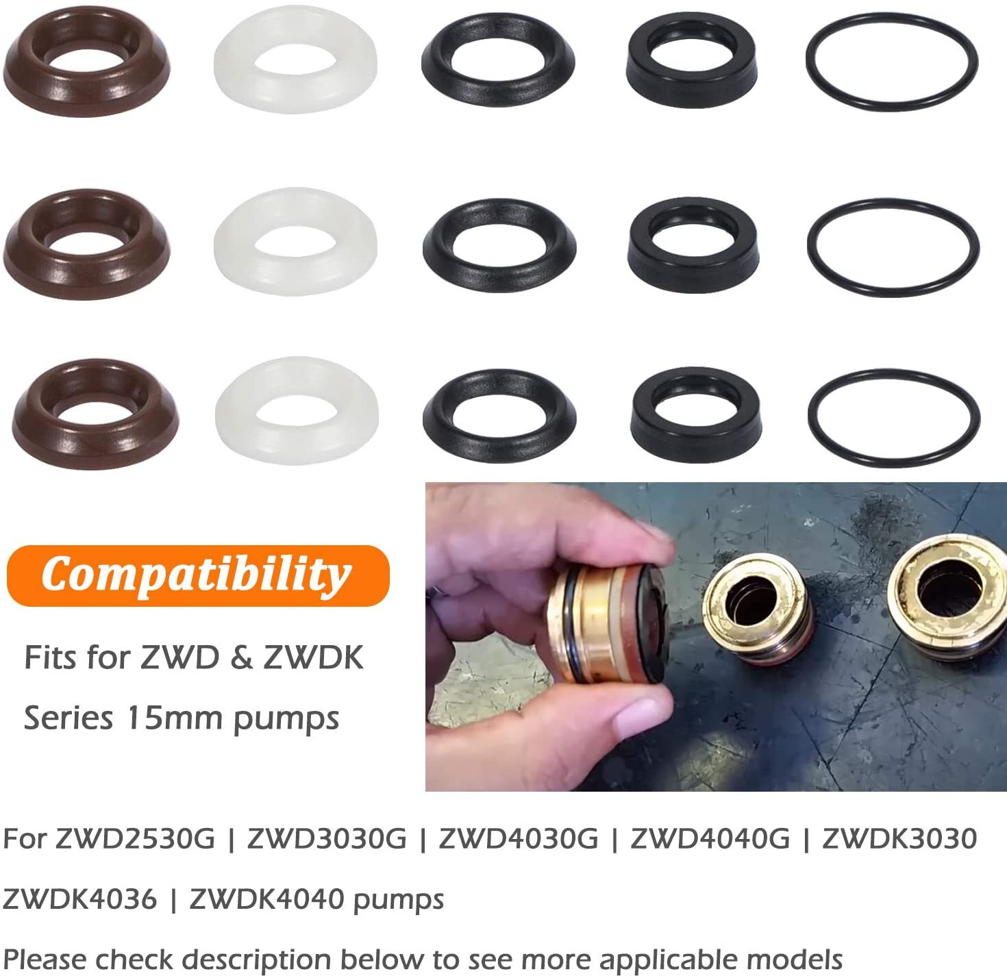 Pressure Washer Seal Kit 5019006400 for Comet Pump ZWD2530G , ZWD4030G